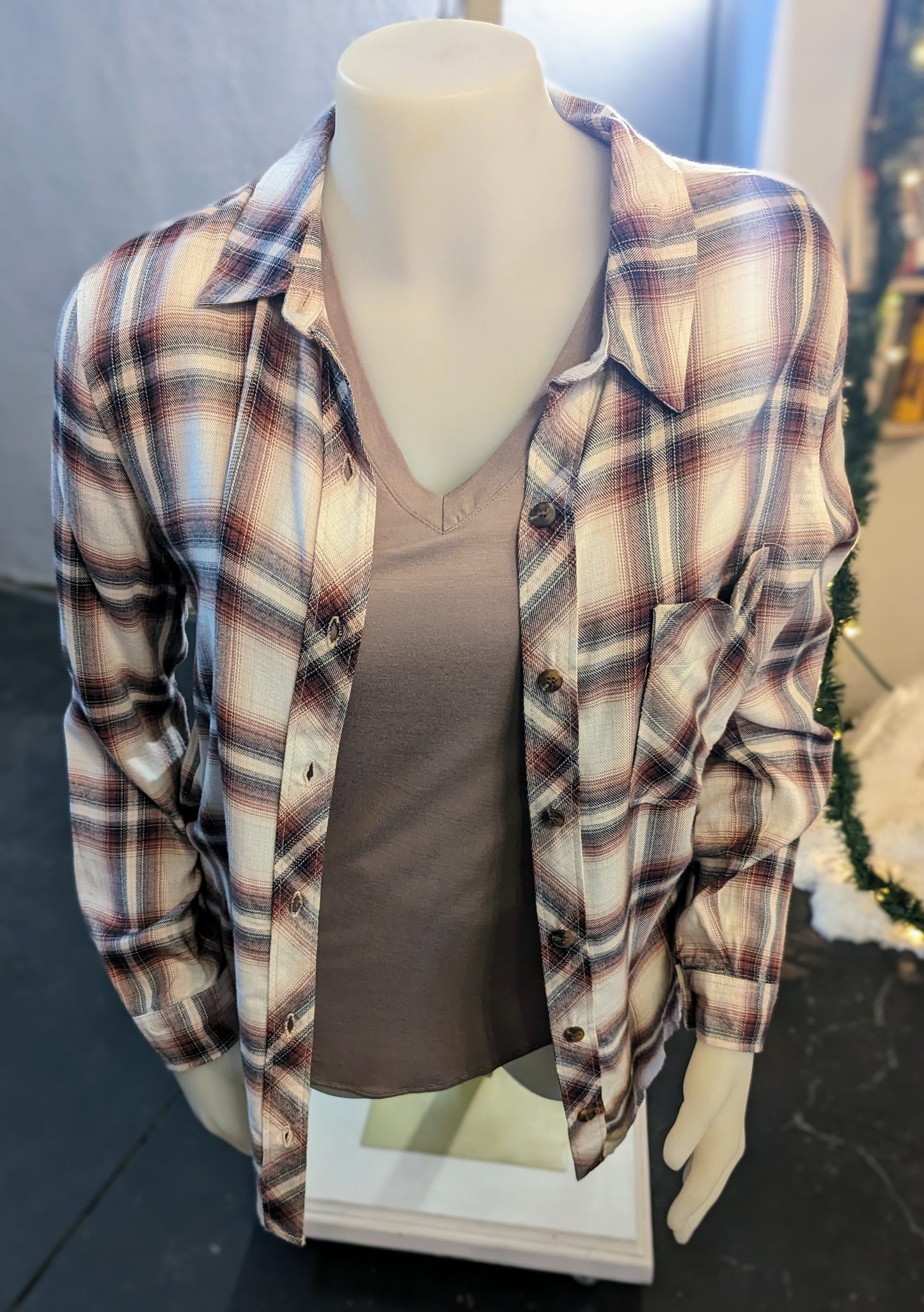 Plus Size Umber Flannel