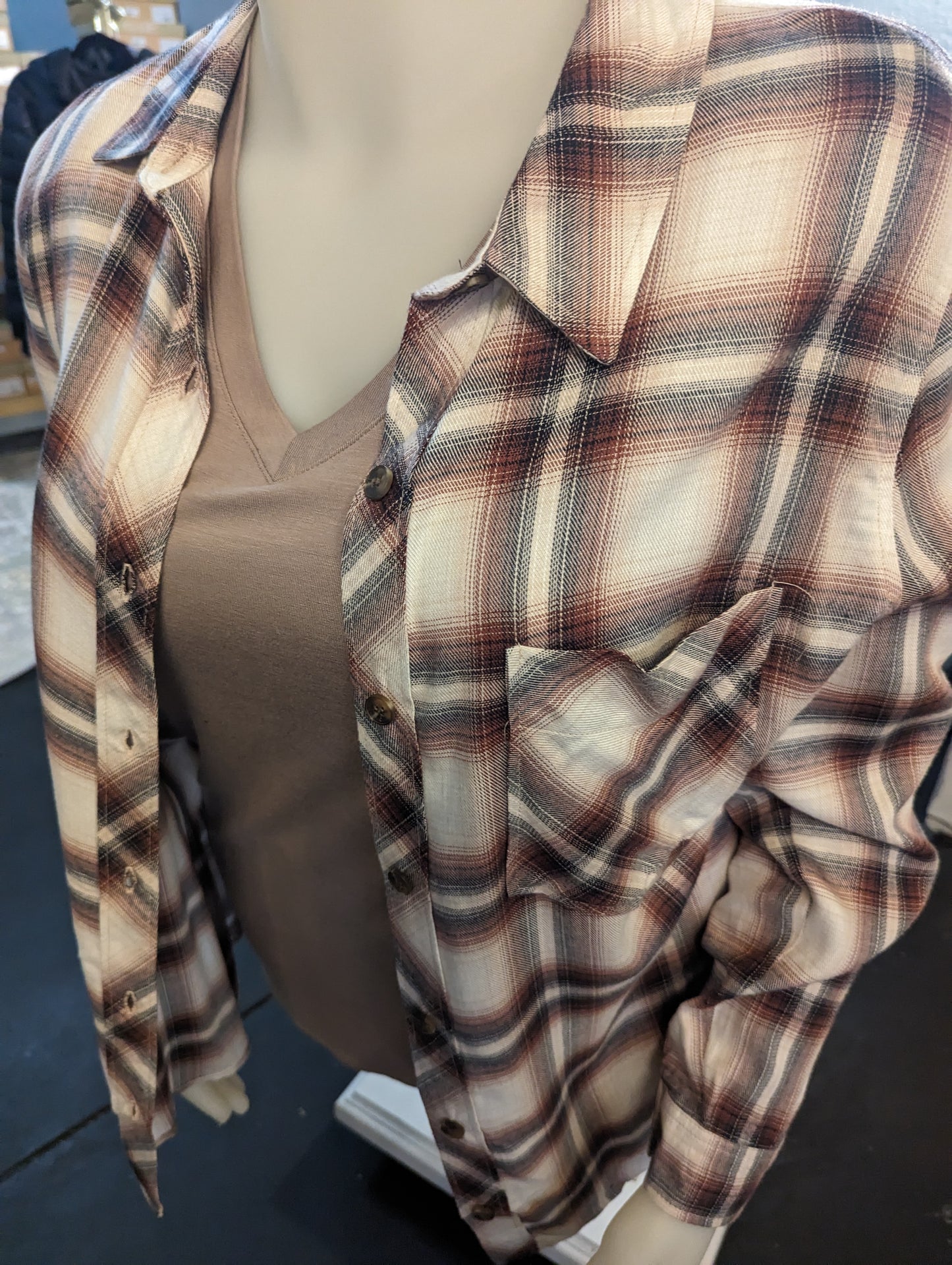 Plus Size Umber Flannel