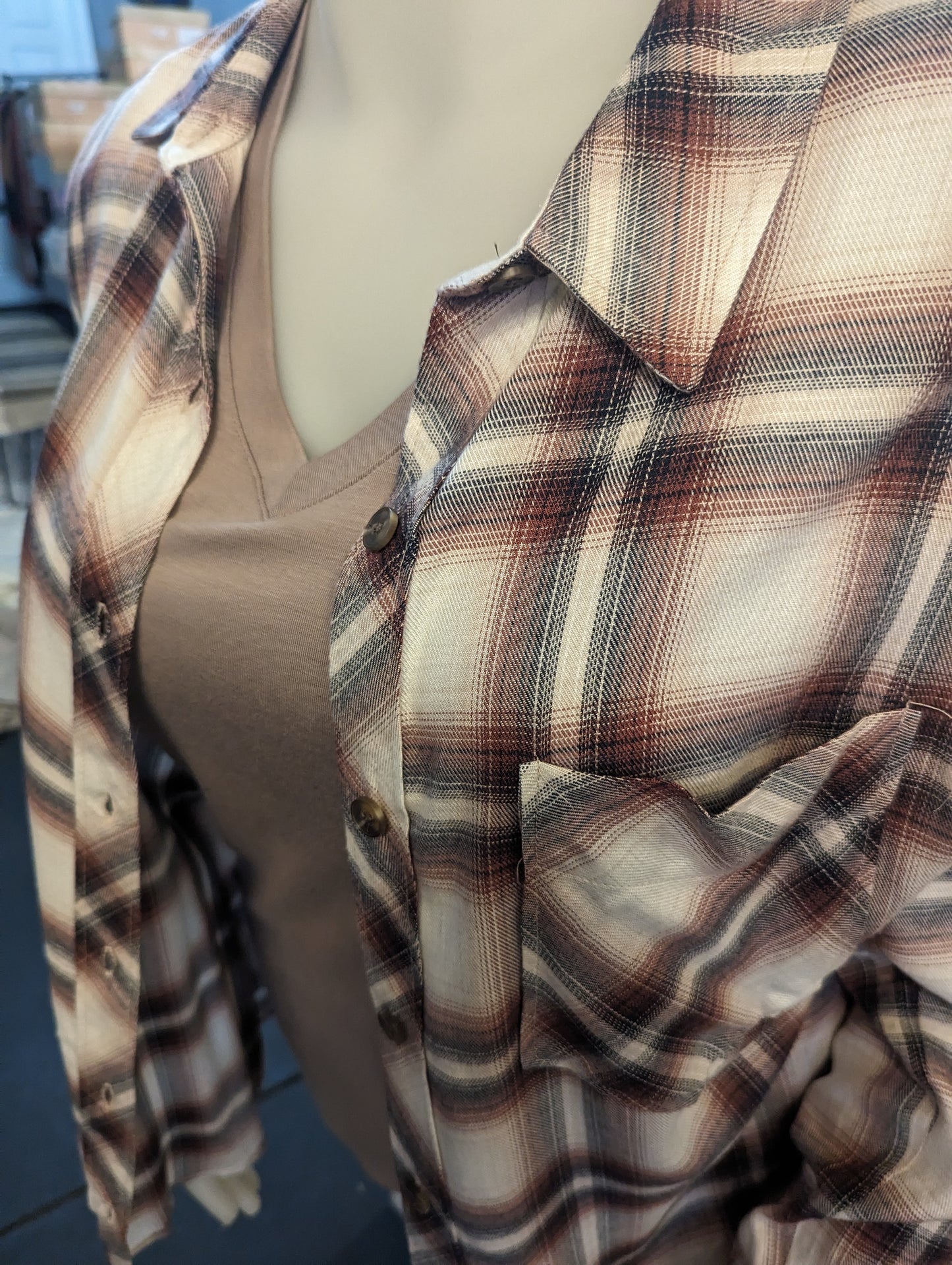 Plus Size Umber Flannel